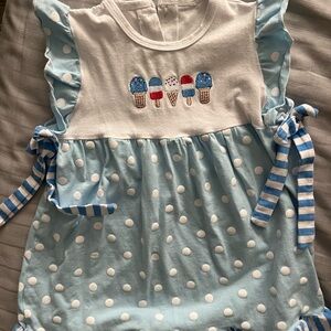 4th of July popsicle smocked flutter sleeve polka dot top/dress 🇺🇸